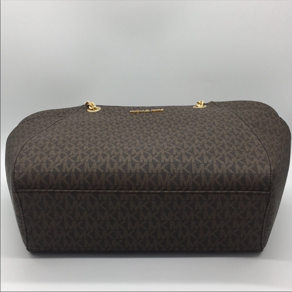 MICHAEL KORS LG CHAIN SHLDR TOTE BROWN NWT - Picture 10 of 16